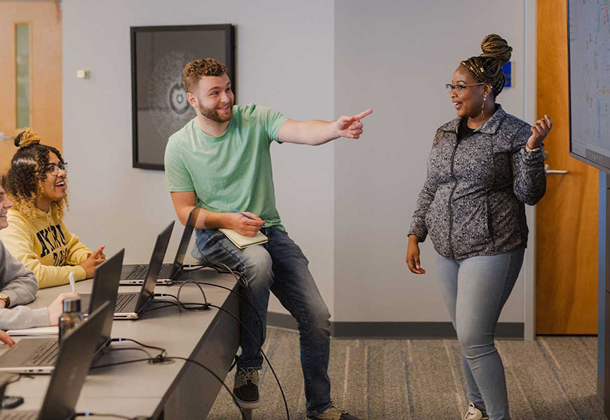 Students working on a project