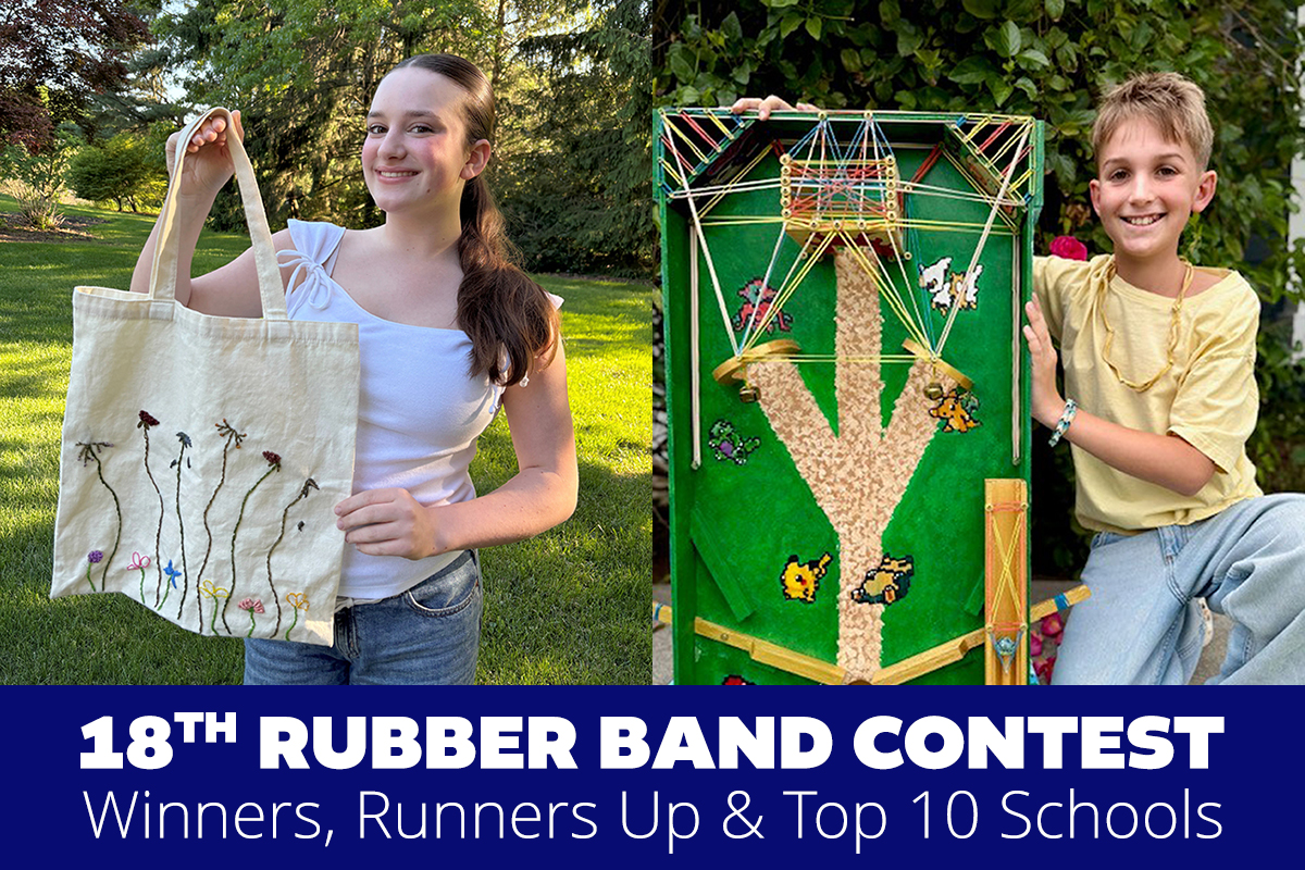 Young inventors and artists earn top honors in the 18th annual Rubber Band Contest for Young Inventors