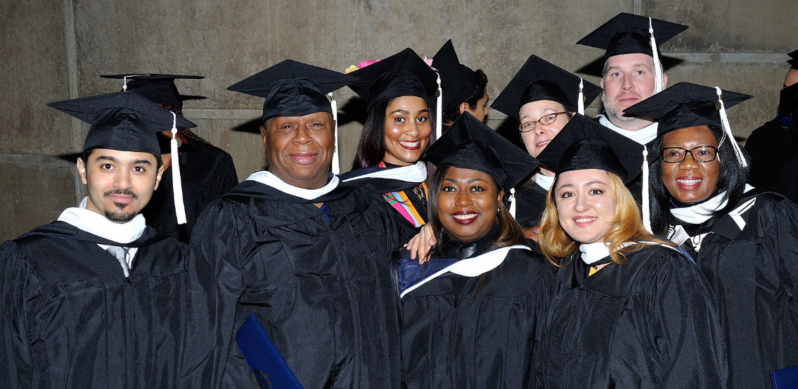 Adult students at graduation