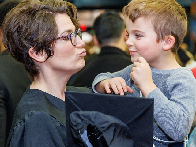 Mom Student with Son